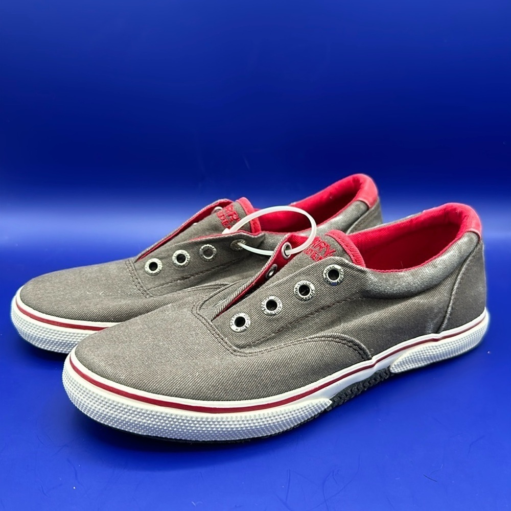 NWT Sperry Top Sider Girls Halyard Gray Sneaker Size 2.5 New No laces YB48515